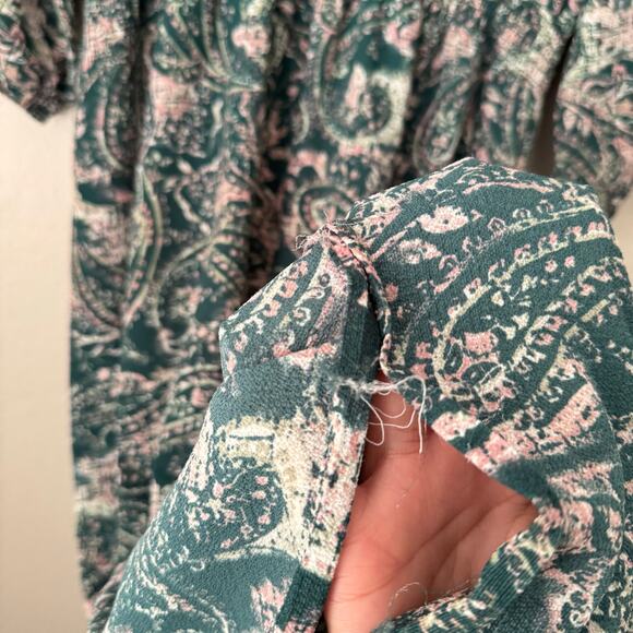 Indigo Rose Womens Green Maxi Dress Paisley 3/4 Sleeve Multicolor Size Large - Picture 7 of 12